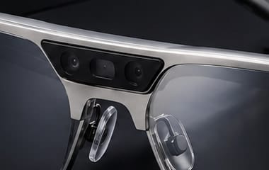 Stereo camera detail on RM Lens eyewear
